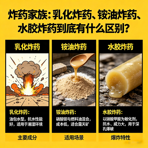 涟源炸药家族：乳化炸药、铵油炸药、水胶炸药到底有什么区别？